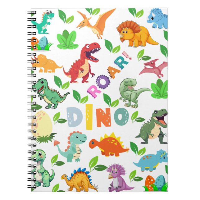 Carnet Sortes de dinosaures mignons sans couture (Devant)