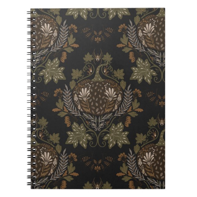 Carnet Sortir Vine Folkloric Halloween Citrouille Motif (Devant)