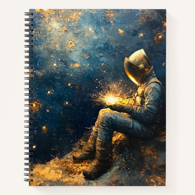 Carnet Soudeur de nuit étoilée - Art de soudure cosmique (Devant)