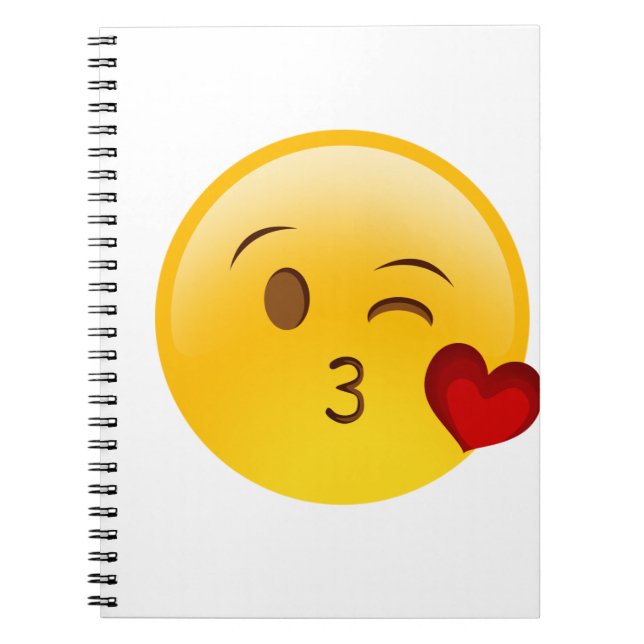 Carnet Soufflez un autocollant d'emoji de baiser (Devant)