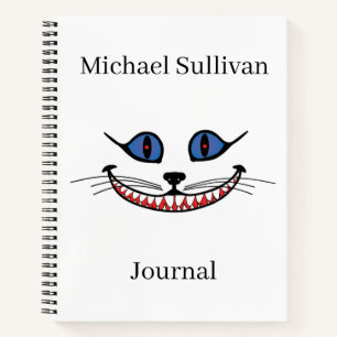 Carnet Sourire du Chat du Cheshire PERSONNALISER