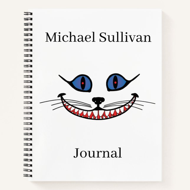 Carnet Sourire du Chat du Cheshire PERSONNALISER (Devant)