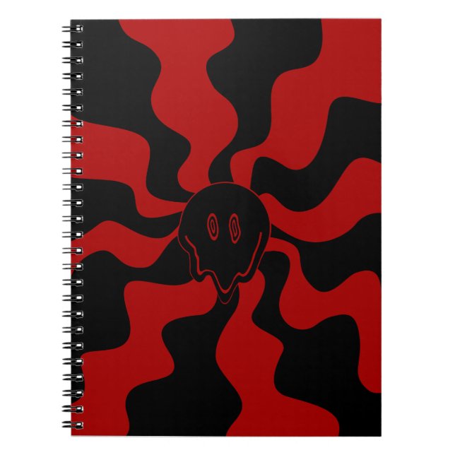 Carnet Sourire Rouge et Noir Rétro Fondre (Devant)