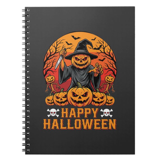 Carnet Souris de citrouille effrayante Joyeux Halloween V (Devant)