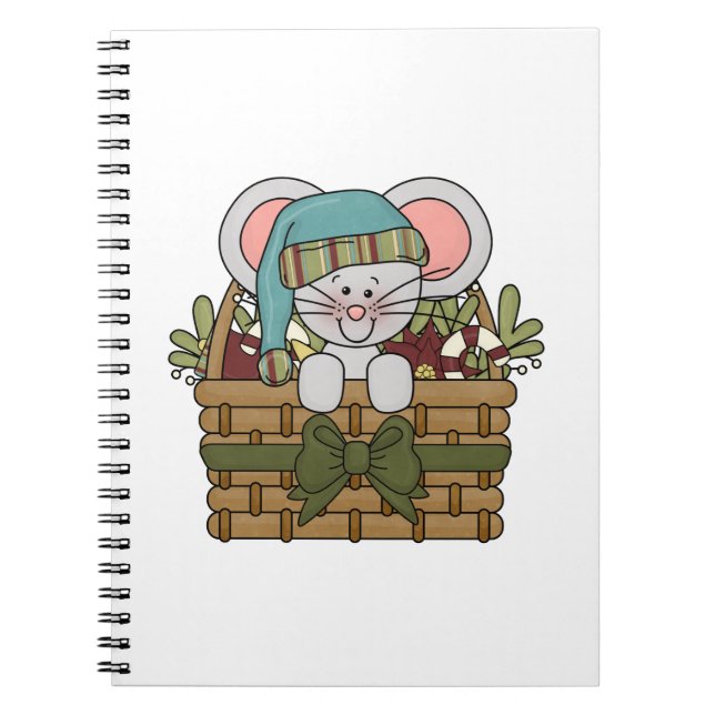 Carnet Souris de Noël dans le panier (Devant)