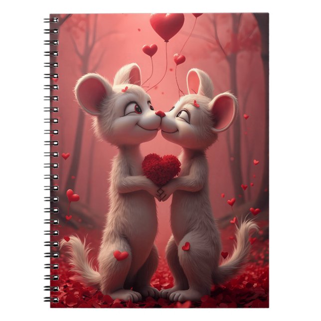 Carnet Souris Romantiques Adorables de la Saint-Valentin  (Devant)