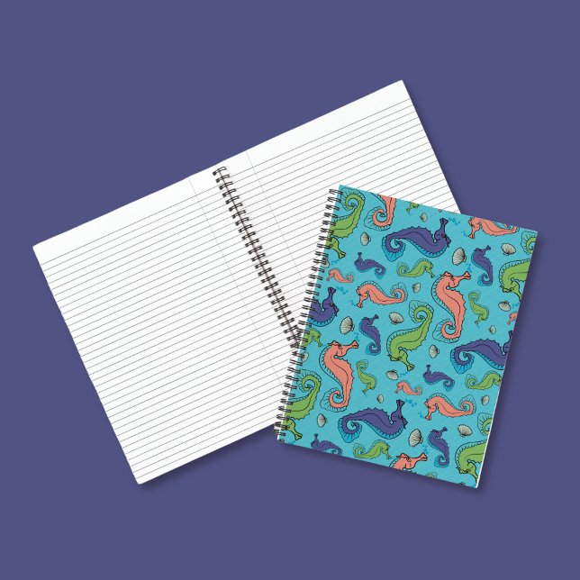 Carnet Sous la mer - Cheval de mer et Motif de coque (Créateur téléchargé)