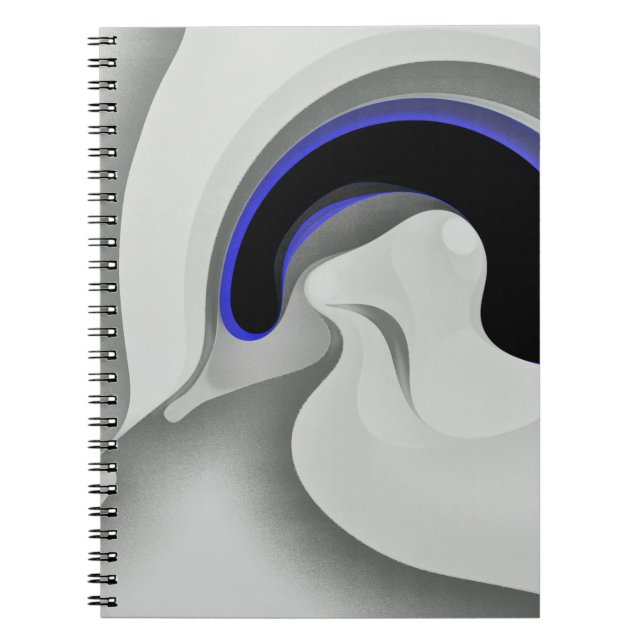 Carnet Sous le bleu : gris Abstrait, noir et bleu (Devant)