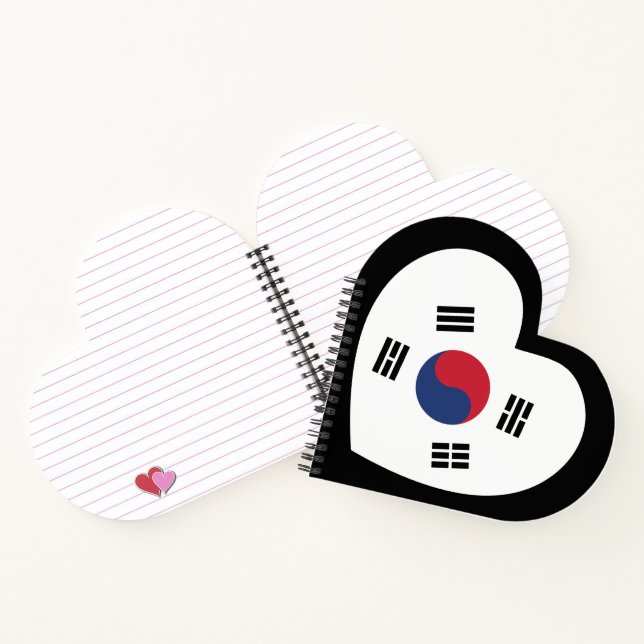 Carnet South Korea Flag Heart (Intérieur)