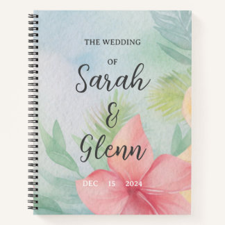 Carnet Souvenir Mariage floral vert personnalisable