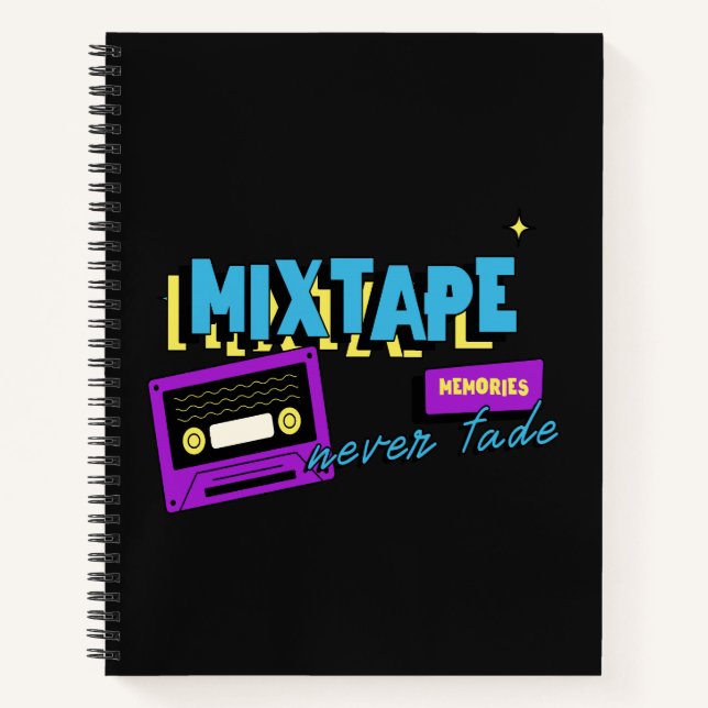 Carnet Souvenirs de mixtape Nostalgie de cassette rétro (Devant)