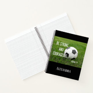 Carnet Soyez fort et courageux Sport de balle de football