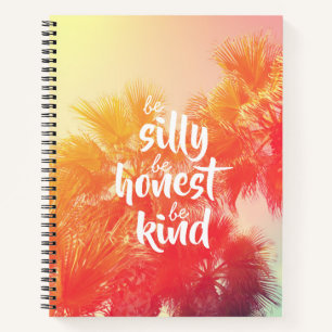Carnet Soyez honnête Soyez honnête Citation Rétro Palm Tr