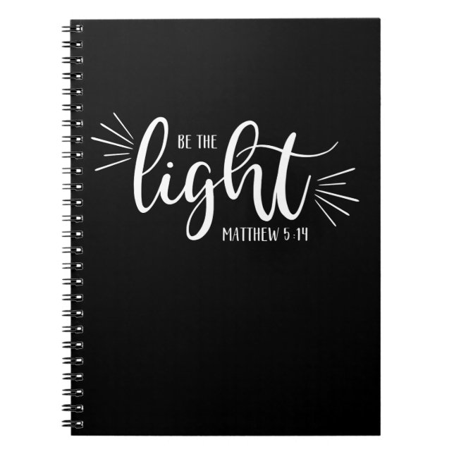 Carnet Soyez la Lumière Matthieu 5:14 en Blanc (Devant)