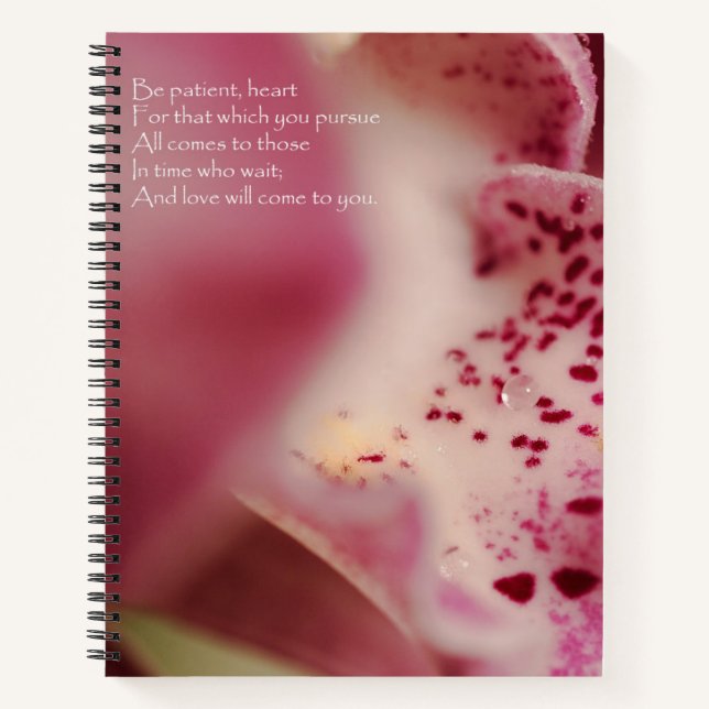 Carnet Soyez patient cœur - Orchidée (Devant)