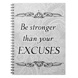 Carnet Soyez plus fort que vos excuses - Citation positiv