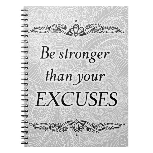 Carnet Soyez plus fort que vos excuses - Citation positiv (Devant)
