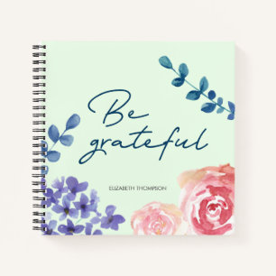 Carnet Soyez reconnaissant Script Aquarelle Fleurs gratit