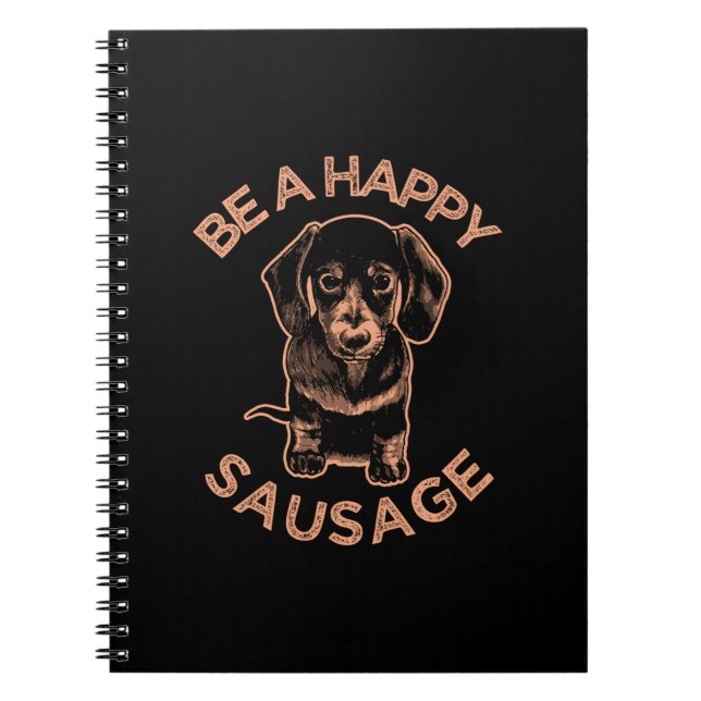 Carnet Soyez un chien saucisse heureux (Devant)