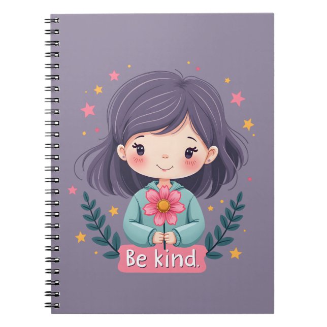 Carnet Soyez une fille mignonne avec l'art positif Fleur (Devant)