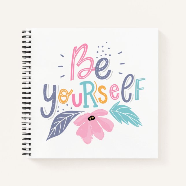 Carnet Soyez vous-même | Fleurs Pastel (Devant)