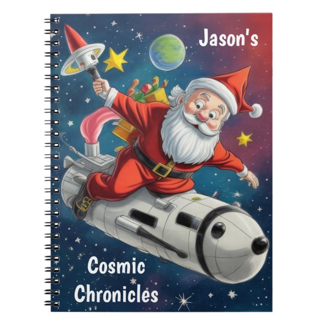 Carnet Space Santa Claus personnalisé (Devant)