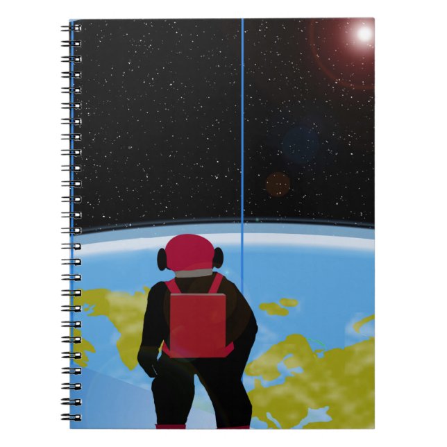 Carnet Spaceman dans l'artisanat extraterresque soleil et (Devant)