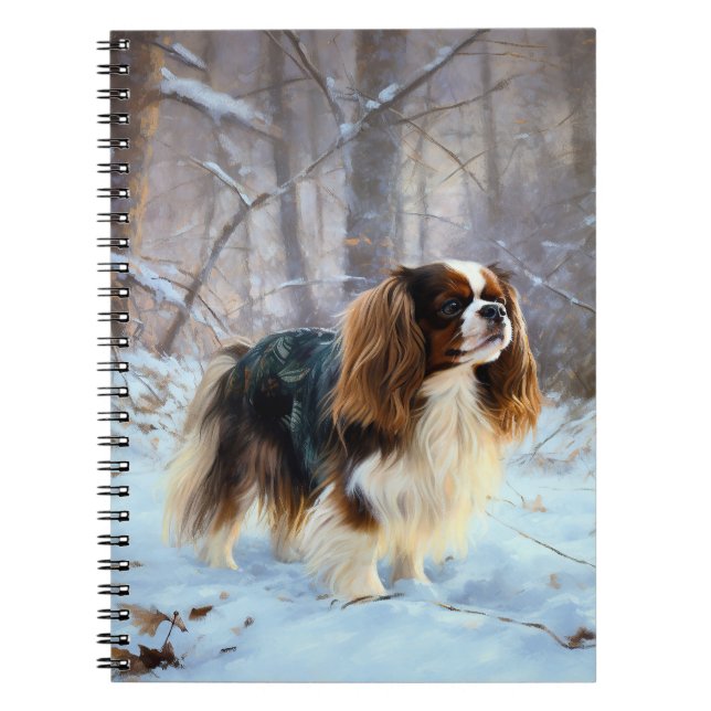 Carnet Spaniel Toy Anglais Noël Qu'il neige (Devant)
