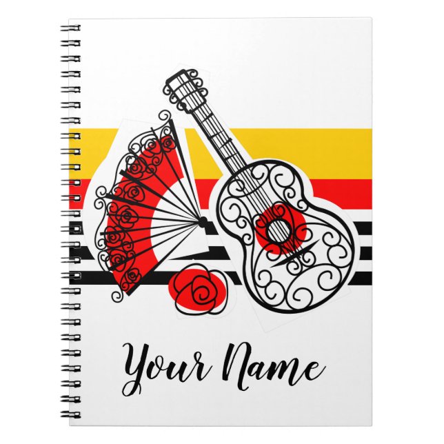 Carnet Spanish Souvenirs Classic Stripe Name notebook (Devant)