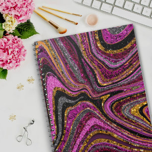 Carnet Sparkle Glam Glitter girly marble art pink