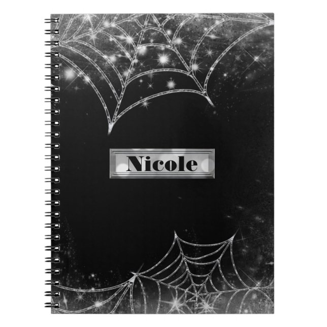 Carnet Sparkling Spiderwebs Halloween Glam gothique (Devant)