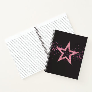 Carnet Sparkly Star Baby Pink pretty
