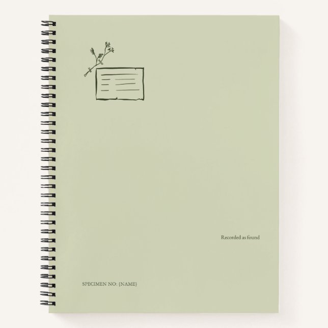 Carnet Spécimen - Les botanistes font une pause - Minimal (Devant)