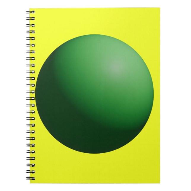 Carnet Sphère verte sur jaune  (Devant)