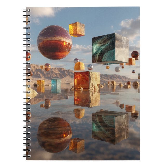 Carnet Sphères et cubes flottants surréalistes (Devant)