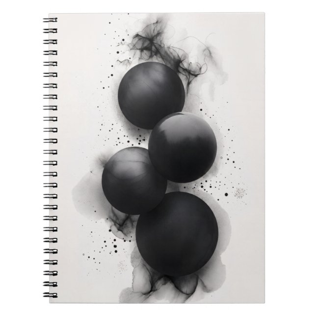 Carnet Sphères noires Art abstrait moderne (Devant)