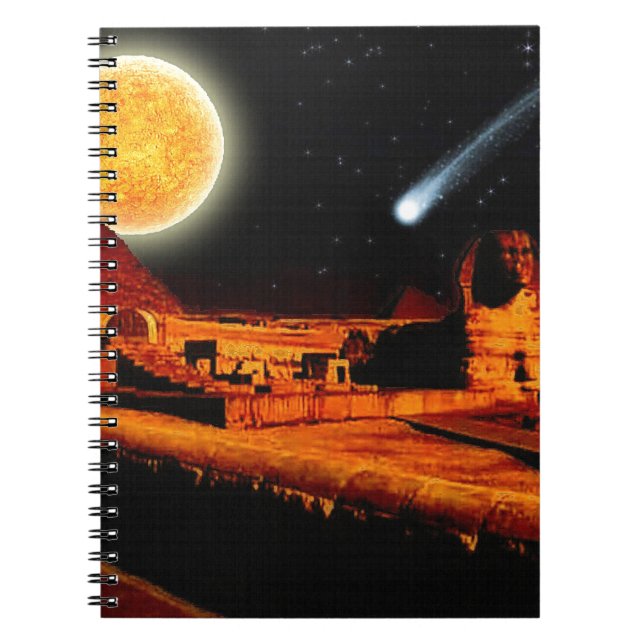 Carnet Sphinx & Lune sur égyptienne Giza Pyramides Cadeau (Devant)