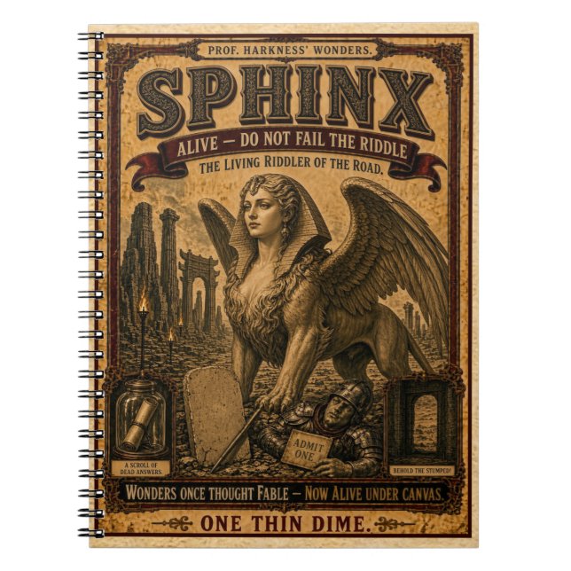 Carnet Sphinx, Monstre de Cirque Vintage (Devant)