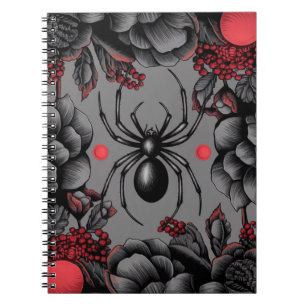 Carnet Spider Floral design style gothique