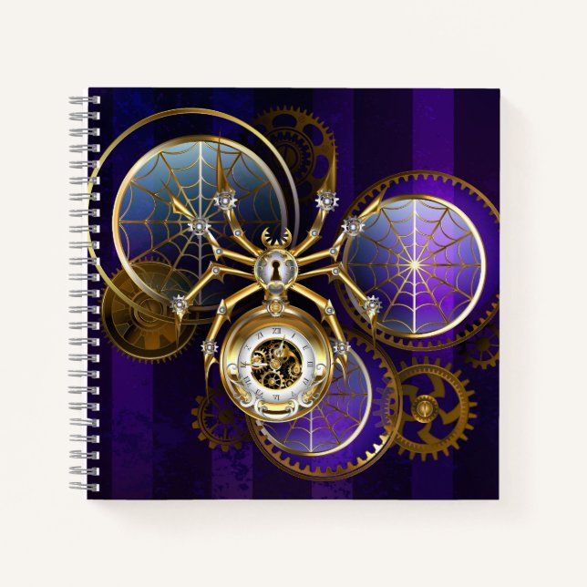 Carnet Spider Steampunk sur Arrière - plan pourpre (Devant)