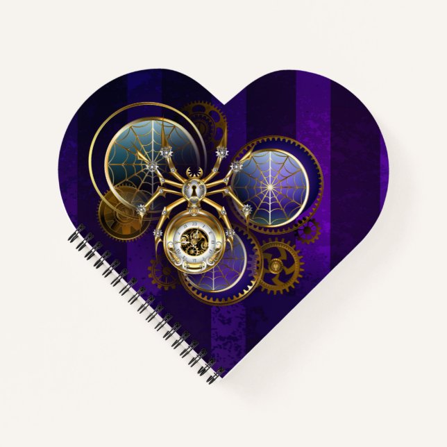 Carnet Spider Steampunk sur Arrière - plan pourpre (Devant)