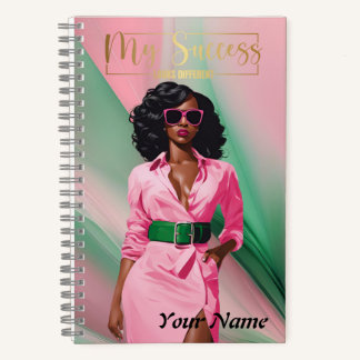 Carnet spiral A5 rose et vert Abstrait