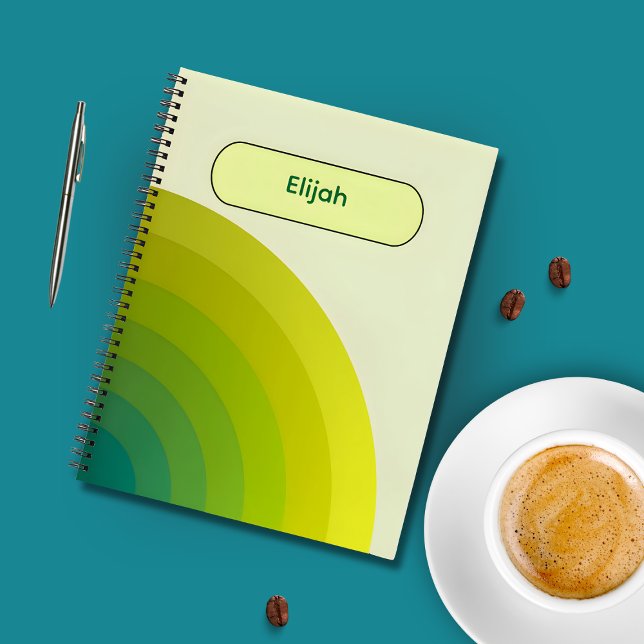 Carnet spiral à dégradé vert pour le travail (Créateur téléchargé)