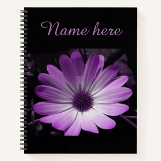 Carnet spiral à fleur de marmite violet