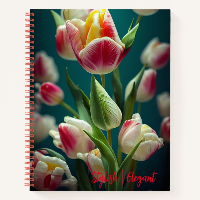 Carnet spiral à fleur de tulipe (Devant)