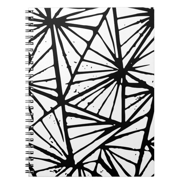 Carnet spiral Abstrait triangles Lino (Devant)