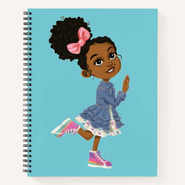 Carnet Spiral avec caractère marron pour les fille (Devant)