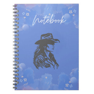 Carnet spiral avec conception de la cowgirl