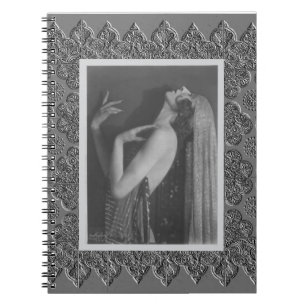Carnet spiral avec danseuse Vintage