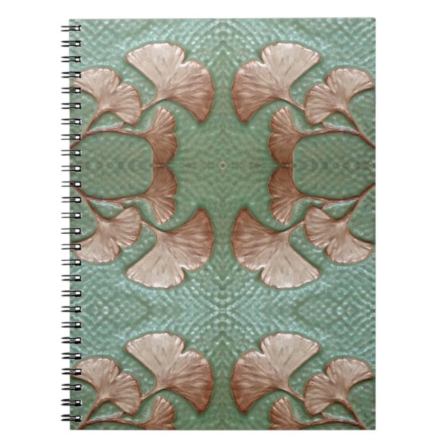 Carnet spiral avec feuille Gingko Design 2 (Devant)